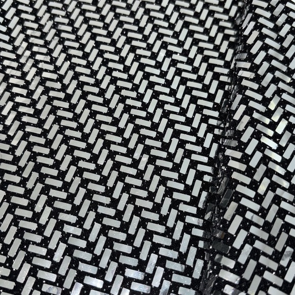 Naeem Khan V-Neck Flare Sequined Dress SILVER - Picture 3 of 6